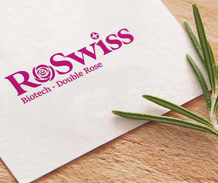 Thiết kế logo biểu tượng RoSwiss Biotech - Double Rose